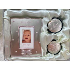 Vintage Baby Girl Frame w First Curl First Tooth Containers